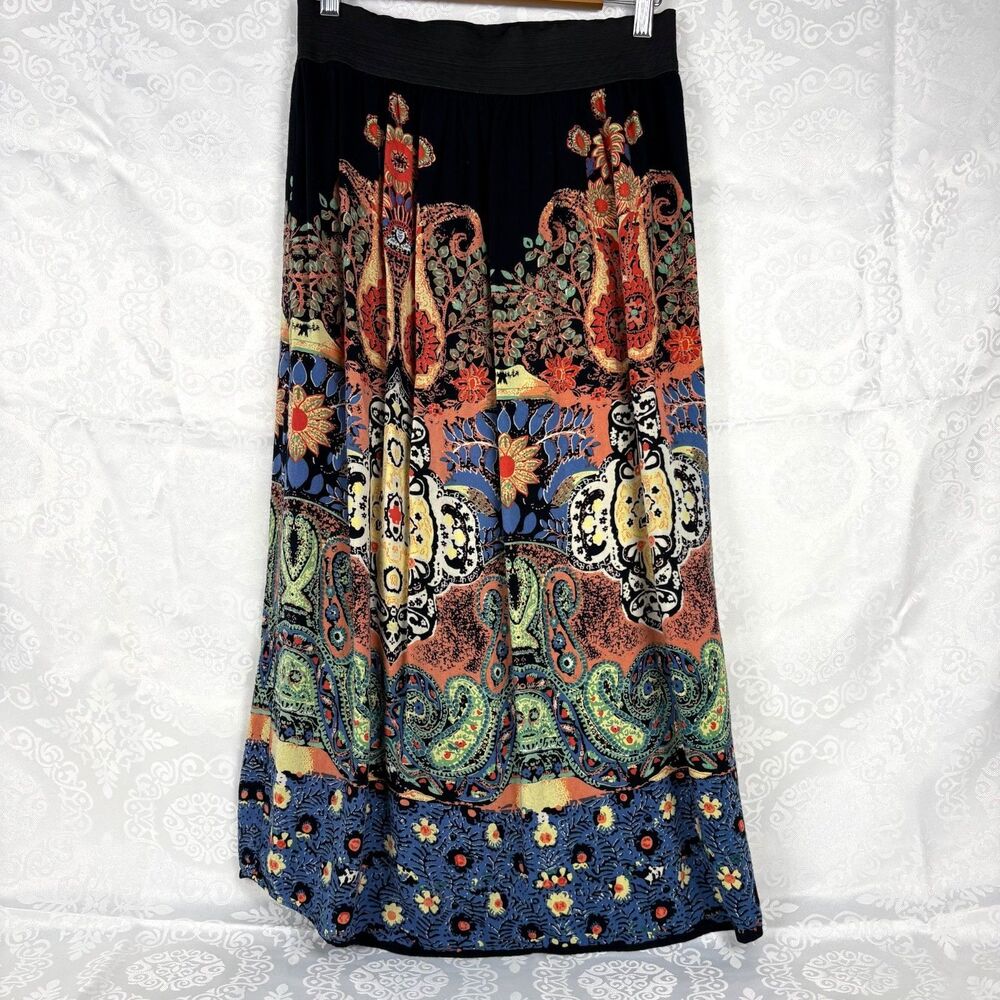 Y2K Forever 21 Maxi Skirt Vintage Boho Geometric Work Casual Date Night Medium - Picture 8 of 8